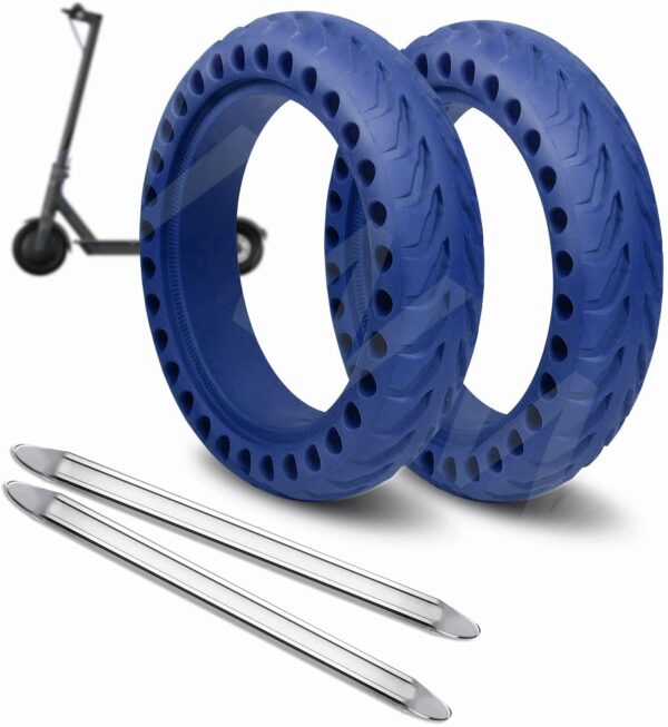 ANSENI Ruedas Macizas Azul para Patinete Electrico Rueda de 8.5 Pulgadas, Neumáticos de Reemplazo, Rueda de Repuesto Antipinchazo Compatible con Xiaomi Scooter Electrico M365/M365 Pro (Azul)